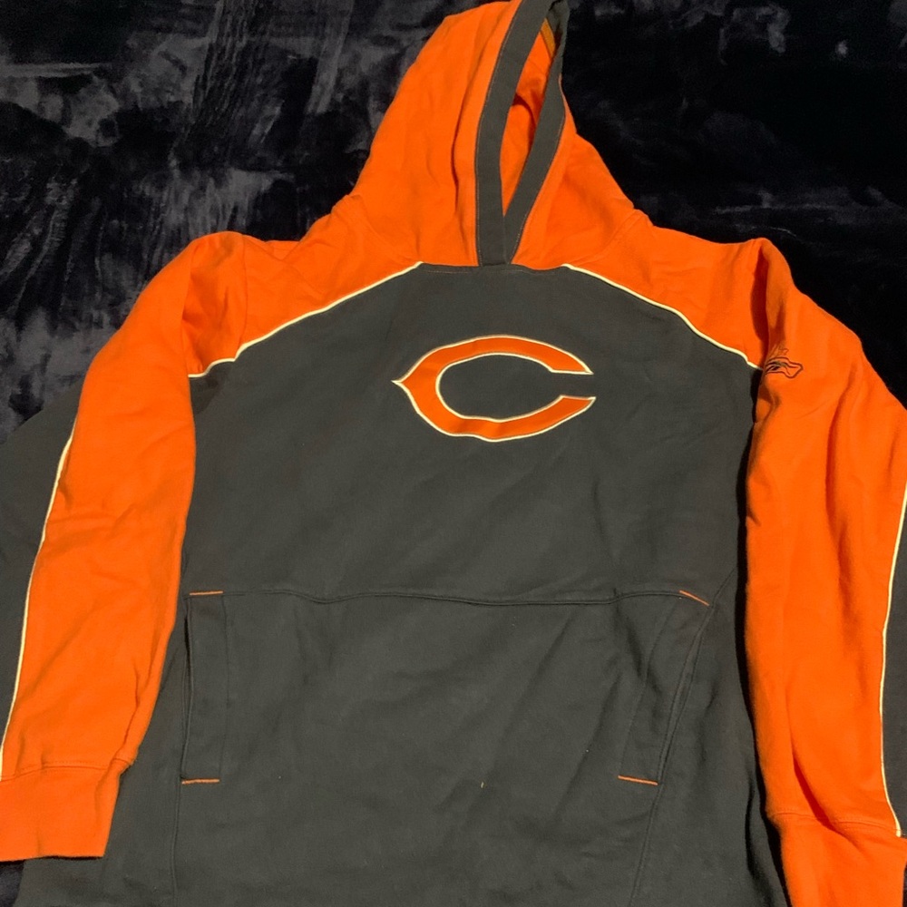 Chicago Bears Orange and Blue Hoodie. Large.